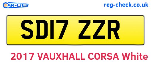 SD17ZZR are the vehicle registration plates.