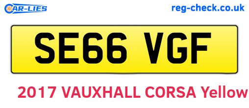 SE66VGF are the vehicle registration plates.