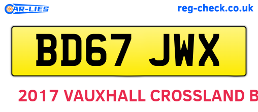 BD67JWX are the vehicle registration plates.