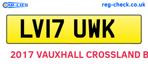LV17UWK are the vehicle registration plates.