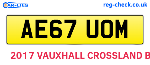 AE67UOM are the vehicle registration plates.