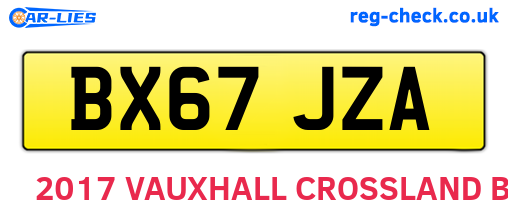 BX67JZA are the vehicle registration plates.