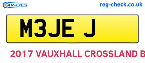 M3JEJ are the vehicle registration plates.