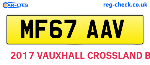 MF67AAV are the vehicle registration plates.