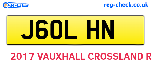 J60LHN are the vehicle registration plates.