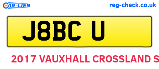J8BCU are the vehicle registration plates.