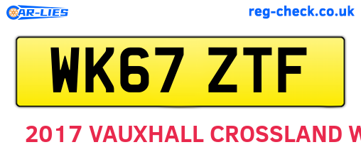 WK67ZTF are the vehicle registration plates.