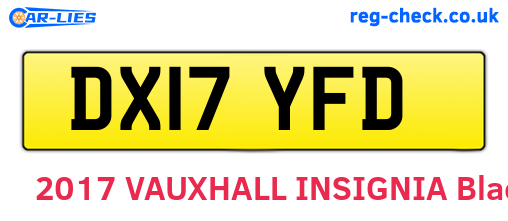 DX17YFD are the vehicle registration plates.