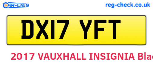 DX17YFT are the vehicle registration plates.