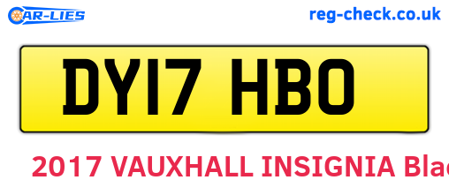 DY17HBO are the vehicle registration plates.