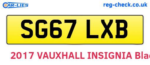 SG67LXB are the vehicle registration plates.