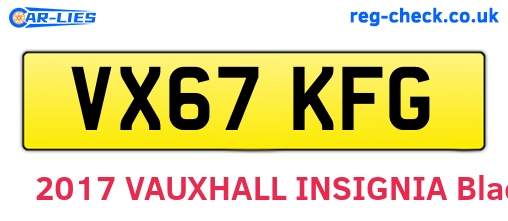 VX67KFG are the vehicle registration plates.