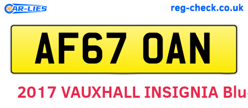 AF67OAN are the vehicle registration plates.