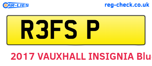 R3FSP are the vehicle registration plates.