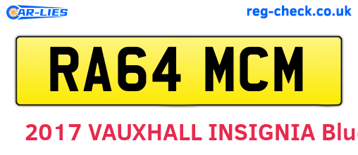 RA64MCM are the vehicle registration plates.