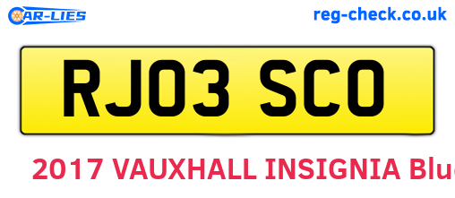 RJ03SCO are the vehicle registration plates.