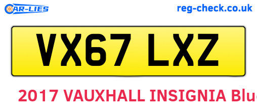VX67LXZ are the vehicle registration plates.