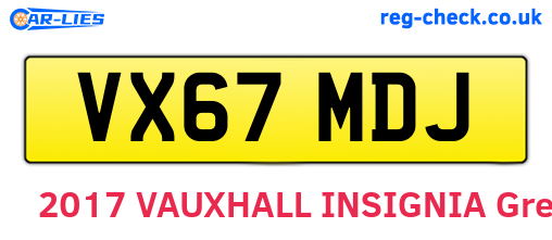 VX67MDJ are the vehicle registration plates.