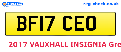 BF17CEO are the vehicle registration plates.