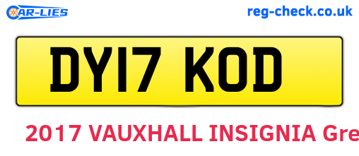 DY17KOD are the vehicle registration plates.