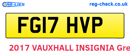 FG17HVP are the vehicle registration plates.