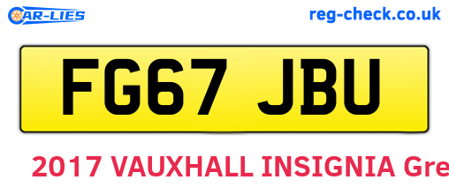 FG67JBU are the vehicle registration plates.
