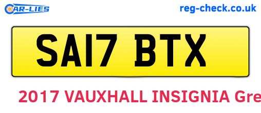 SA17BTX are the vehicle registration plates.