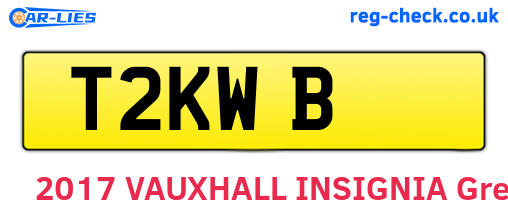T2KWB are the vehicle registration plates.