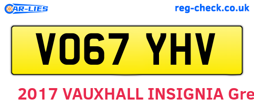 VO67YHV are the vehicle registration plates.