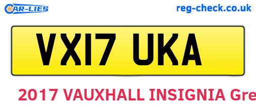 VX17UKA are the vehicle registration plates.