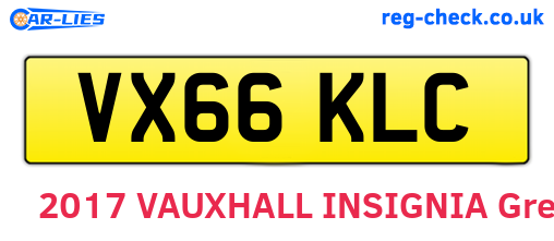 VX66KLC are the vehicle registration plates.