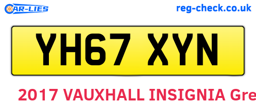 YH67XYN are the vehicle registration plates.