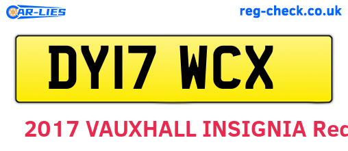 DY17WCX are the vehicle registration plates.