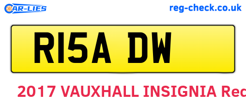R15ADW are the vehicle registration plates.