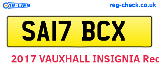 SA17BCX are the vehicle registration plates.