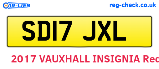 SD17JXL are the vehicle registration plates.