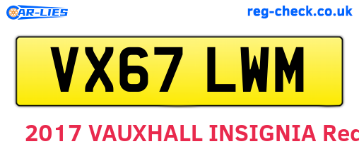 VX67LWM are the vehicle registration plates.
