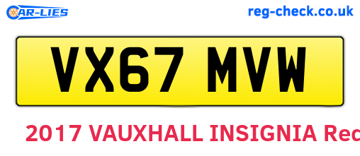 VX67MVW are the vehicle registration plates.