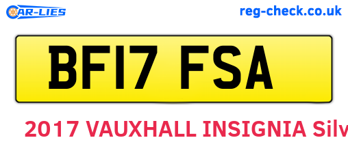 BF17FSA are the vehicle registration plates.