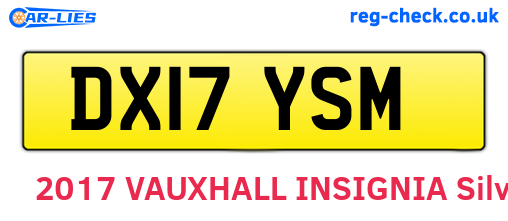 DX17YSM are the vehicle registration plates.