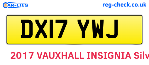 DX17YWJ are the vehicle registration plates.