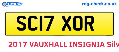 SC17XOR are the vehicle registration plates.