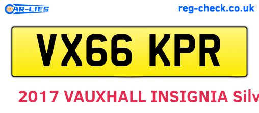 VX66KPR are the vehicle registration plates.