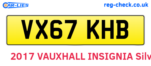 VX67KHB are the vehicle registration plates.