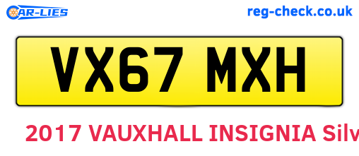 VX67MXH are the vehicle registration plates.