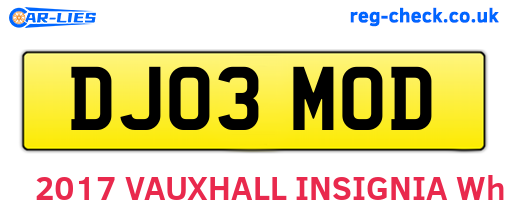 DJ03MOD are the vehicle registration plates.