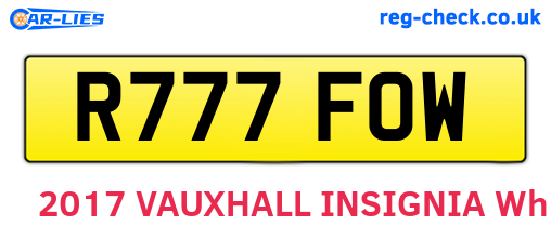 R777FOW are the vehicle registration plates.