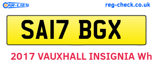 SA17BGX are the vehicle registration plates.