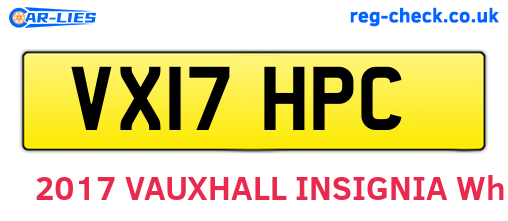 VX17HPC are the vehicle registration plates.