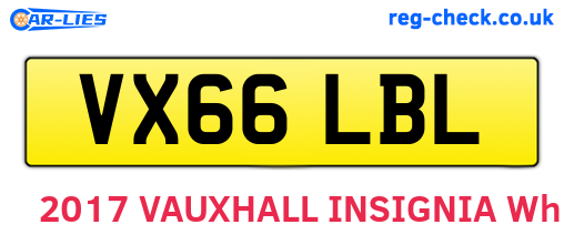 VX66LBL are the vehicle registration plates.